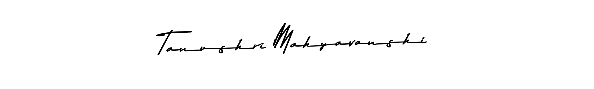 Create a beautiful signature design for name Tanushri Mahyavanshi. With this signature (Asem Kandis PERSONAL USE) fonts, you can make a handwritten signature for free. Tanushri Mahyavanshi signature style 9 images and pictures png