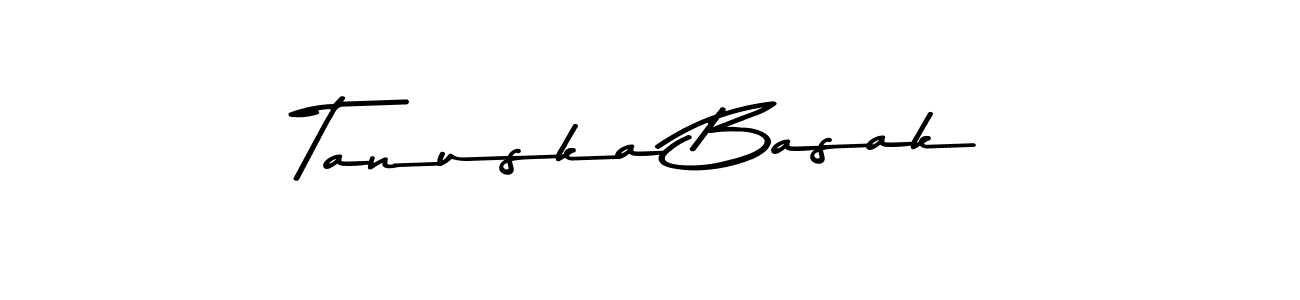 How to make Tanuska Basak name signature. Use Asem Kandis PERSONAL USE style for creating short signs online. This is the latest handwritten sign. Tanuska Basak signature style 9 images and pictures png