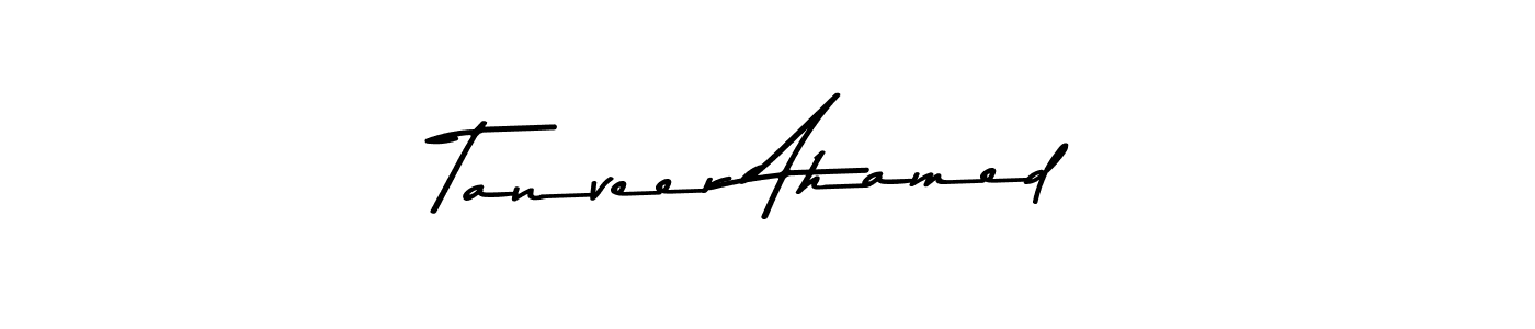 The best way (Asem Kandis PERSONAL USE) to make a short signature is to pick only two or three words in your name. The name Tanveer Ahamed include a total of six letters. For converting this name. Tanveer Ahamed signature style 9 images and pictures png