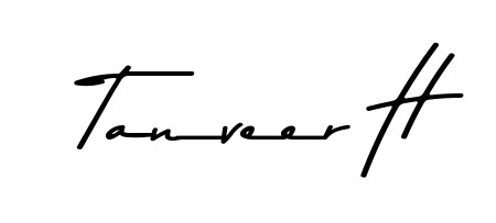 Create a personalized artistic stamp with Tanveer H in Asem Kandis PERSONAL USE font. Perfect for visual artists, designers, and influencers. Tanveer H signature style 9 images and pictures png