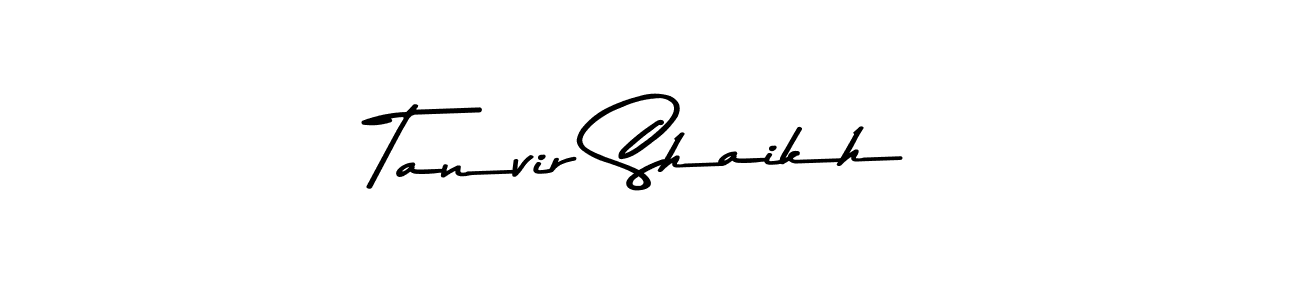 Make a beautiful signature design for name Tanvir Shaikh. With this signature (Asem Kandis PERSONAL USE) style, you can create a handwritten signature for free. Tanvir Shaikh signature style 9 images and pictures png