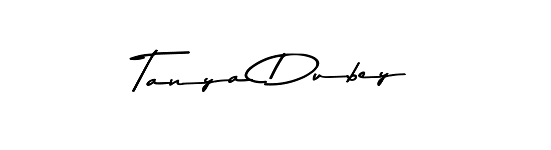 How to make Tanya Dubey name signature. Use Asem Kandis PERSONAL USE style for creating short signs online. This is the latest handwritten sign. Tanya Dubey signature style 9 images and pictures png