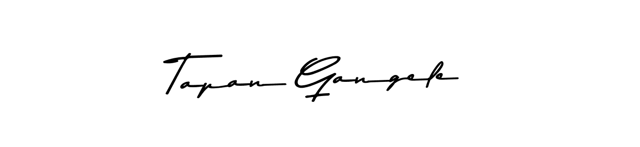 Create a beautiful signature design for name Tapan Gangele. With this signature (Asem Kandis PERSONAL USE) fonts, you can make a handwritten signature for free. Tapan Gangele signature style 9 images and pictures png