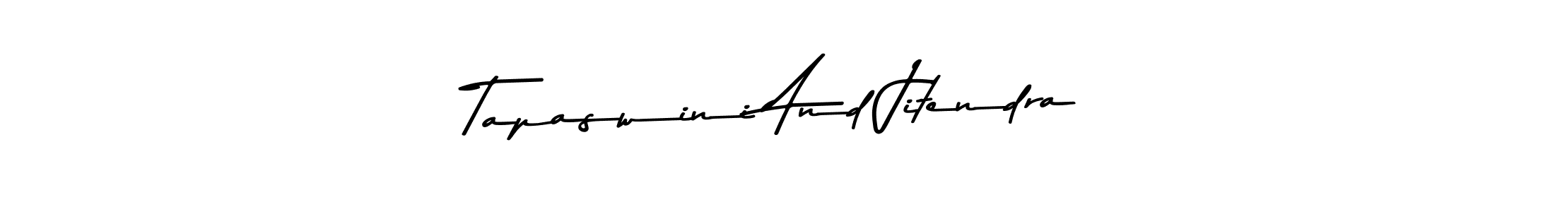 Create a beautiful signature design for name Tapaswini And Jitendra. With this signature (Asem Kandis PERSONAL USE) fonts, you can make a handwritten signature for free. Tapaswini And Jitendra signature style 9 images and pictures png