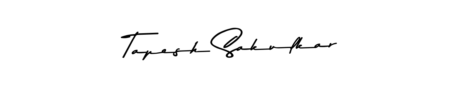 How to make Tapesh Sakulkar name signature. Use Asem Kandis PERSONAL USE style for creating short signs online. This is the latest handwritten sign. Tapesh Sakulkar signature style 9 images and pictures png