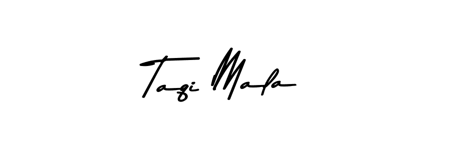 Create a beautiful signature design for name Taqi Mala. With this signature (Asem Kandis PERSONAL USE) fonts, you can make a handwritten signature for free. Taqi Mala signature style 9 images and pictures png