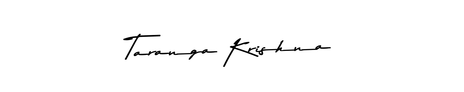How to make Taranga Krishna name signature. Use Asem Kandis PERSONAL USE style for creating short signs online. This is the latest handwritten sign. Taranga Krishna signature style 9 images and pictures png