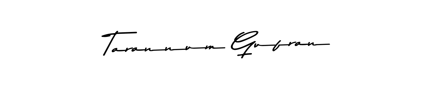 How to make Tarannum Gufran name signature. Use Asem Kandis PERSONAL USE style for creating short signs online. This is the latest handwritten sign. Tarannum Gufran signature style 9 images and pictures png