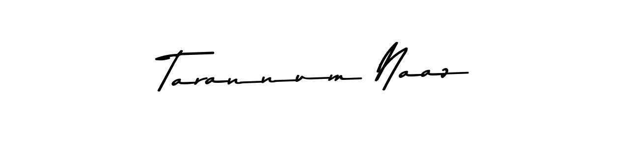 Create a beautiful signature design for name Tarannum Naaz. With this signature (Asem Kandis PERSONAL USE) fonts, you can make a handwritten signature for free. Tarannum Naaz signature style 9 images and pictures png