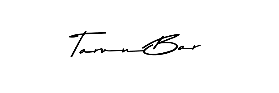 How to make Tarun Bar name signature. Use Asem Kandis PERSONAL USE style for creating short signs online. This is the latest handwritten sign. Tarun Bar signature style 9 images and pictures png
