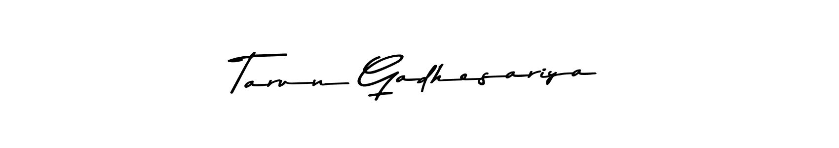 How to make Tarun Gadhesariya name signature. Use Asem Kandis PERSONAL USE style for creating short signs online. This is the latest handwritten sign. Tarun Gadhesariya signature style 9 images and pictures png
