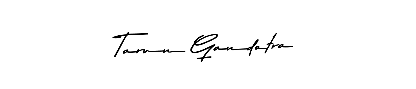 Make a beautiful signature design for name Tarun Gandotra. With this signature (Asem Kandis PERSONAL USE) style, you can create a handwritten signature for free. Tarun Gandotra signature style 9 images and pictures png