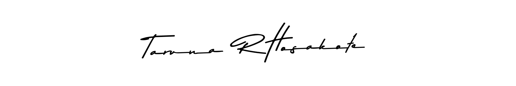 The best way (Asem Kandis PERSONAL USE) to make a short signature is to pick only two or three words in your name. The name Taruna  R Hosakote include a total of six letters. For converting this name. Taruna  R Hosakote signature style 9 images and pictures png