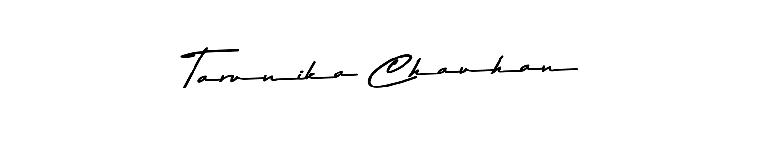 How to make Tarunika Chauhan name signature. Use Asem Kandis PERSONAL USE style for creating short signs online. This is the latest handwritten sign. Tarunika Chauhan signature style 9 images and pictures png