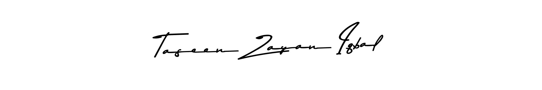 Create a beautiful signature design for name Taseen Zayan Iqbal. With this signature (Asem Kandis PERSONAL USE) fonts, you can make a handwritten signature for free. Taseen Zayan Iqbal signature style 9 images and pictures png