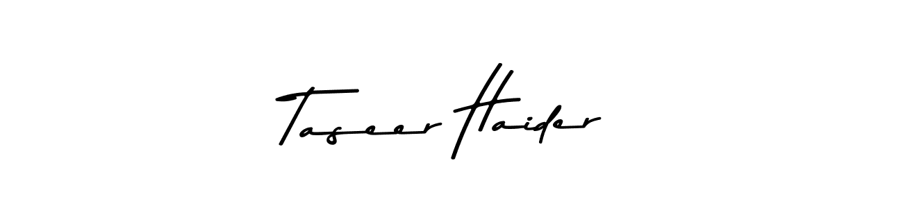 Make a beautiful signature design for name Taseer Haider. With this signature (Asem Kandis PERSONAL USE) style, you can create a handwritten signature for free. Taseer Haider signature style 9 images and pictures png