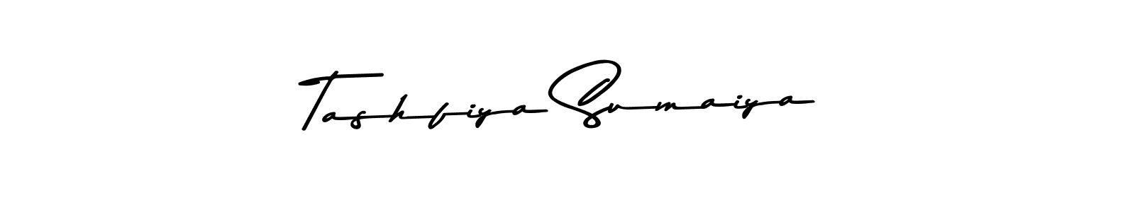 How to make Tashfiya Sumaiya name signature. Use Asem Kandis PERSONAL USE style for creating short signs online. This is the latest handwritten sign. Tashfiya Sumaiya signature style 9 images and pictures png