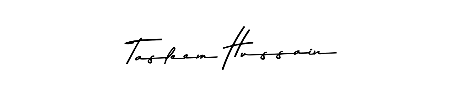 The best way (Asem Kandis PERSONAL USE) to make a short signature is to pick only two or three words in your name. The name Tasleem Hussain include a total of six letters. For converting this name. Tasleem Hussain signature style 9 images and pictures png