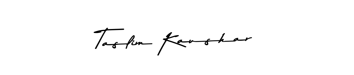 This is the best signature style for the Taslim Kaushar name. Also you like these signature font (Asem Kandis PERSONAL USE). Mix name signature. Taslim Kaushar signature style 9 images and pictures png