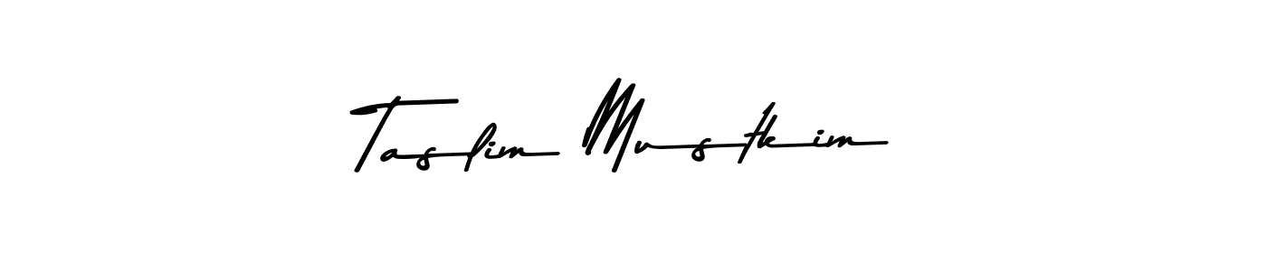 Create a beautiful signature design for name Taslim Mustkim. With this signature (Asem Kandis PERSONAL USE) fonts, you can make a handwritten signature for free. Taslim Mustkim signature style 9 images and pictures png