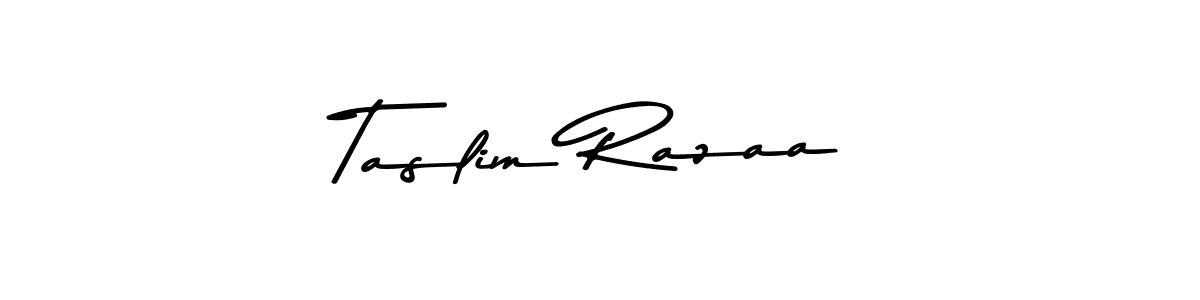 Make a beautiful signature design for name Taslim Razaa. Use this online signature maker to create a handwritten signature for free. Taslim Razaa signature style 9 images and pictures png