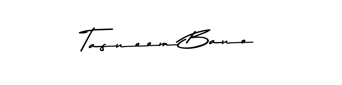 Make a beautiful signature design for name Tasneem Bano. With this signature (Asem Kandis PERSONAL USE) style, you can create a handwritten signature for free. Tasneem Bano signature style 9 images and pictures png