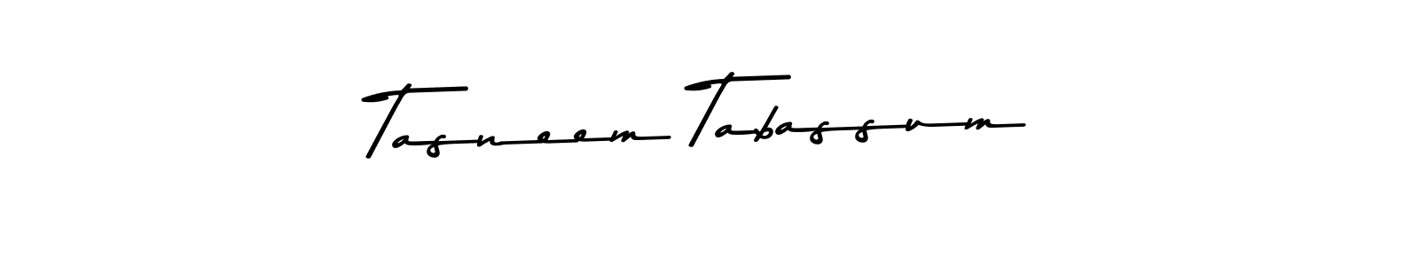 Make a beautiful signature design for name Tasneem Tabassum. With this signature (Asem Kandis PERSONAL USE) style, you can create a handwritten signature for free. Tasneem Tabassum signature style 9 images and pictures png