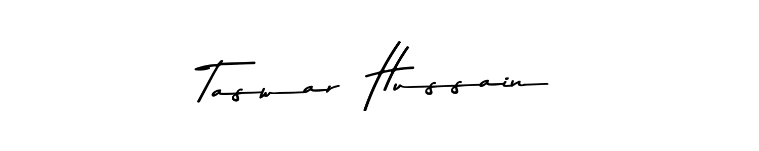 Make a beautiful signature design for name Taswar  Hussain. With this signature (Asem Kandis PERSONAL USE) style, you can create a handwritten signature for free. Taswar  Hussain signature style 9 images and pictures png