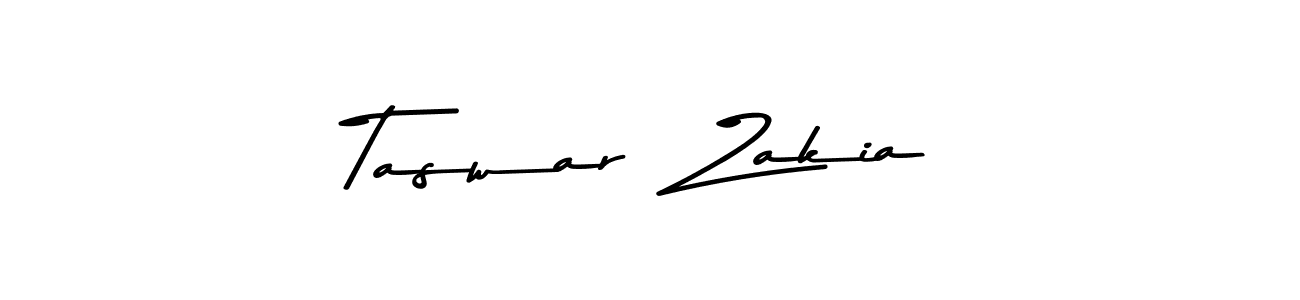 The best way (Asem Kandis PERSONAL USE) to make a short signature is to pick only two or three words in your name. The name Taswar  Zakia include a total of six letters. For converting this name. Taswar  Zakia signature style 9 images and pictures png