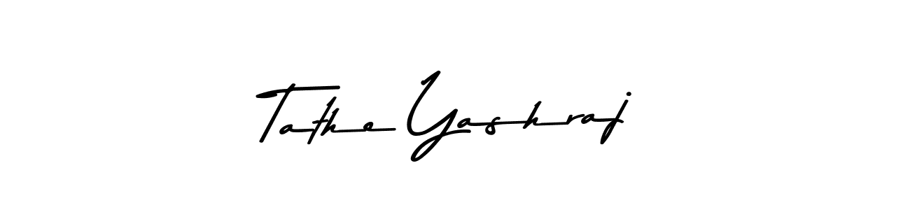 How to make Tathe Yashraj name signature. Use Asem Kandis PERSONAL USE style for creating short signs online. This is the latest handwritten sign. Tathe Yashraj signature style 9 images and pictures png