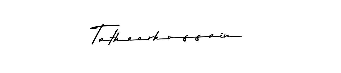 How to make Tatheerhussain name signature. Use Asem Kandis PERSONAL USE style for creating short signs online. This is the latest handwritten sign. Tatheerhussain signature style 9 images and pictures png