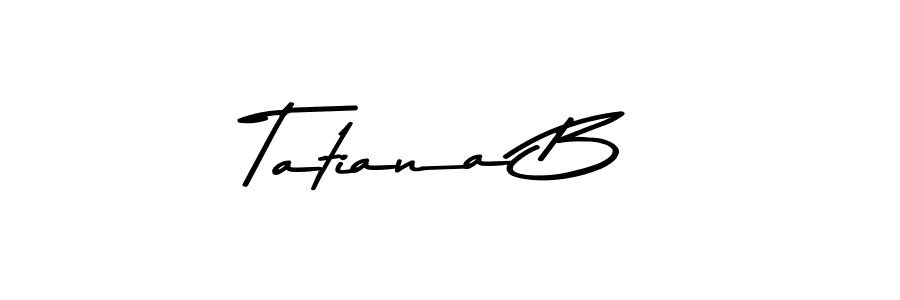 How to make Tatiana B name signature. Use Asem Kandis PERSONAL USE style for creating short signs online. This is the latest handwritten sign. Tatiana B signature style 9 images and pictures png