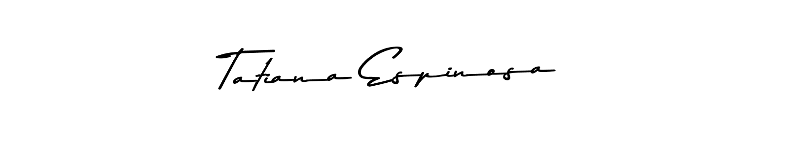 This is the best signature style for the Tatiana Espinosa name. Also you like these signature font (Asem Kandis PERSONAL USE). Mix name signature. Tatiana Espinosa signature style 9 images and pictures png