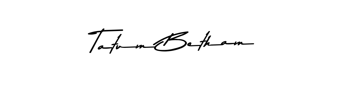 Asem Kandis PERSONAL USE is a professional signature style that is perfect for those who want to add a touch of class to their signature. It is also a great choice for those who want to make their signature more unique. Get Tatum Betham name to fancy signature for free. Tatum Betham signature style 9 images and pictures png