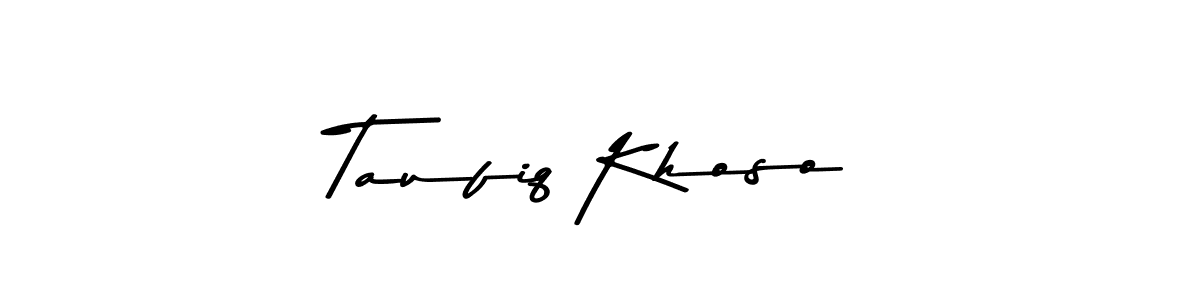 You should practise on your own different ways (Asem Kandis PERSONAL USE) to write your name (Taufiq Khoso) in signature. don't let someone else do it for you. Taufiq Khoso signature style 9 images and pictures png