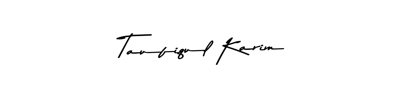 How to make Taufiqul Karim name signature. Use Asem Kandis PERSONAL USE style for creating short signs online. This is the latest handwritten sign. Taufiqul Karim signature style 9 images and pictures png