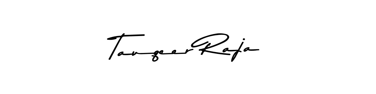 How to make Tauqeer Raja name signature. Use Asem Kandis PERSONAL USE style for creating short signs online. This is the latest handwritten sign. Tauqeer Raja signature style 9 images and pictures png