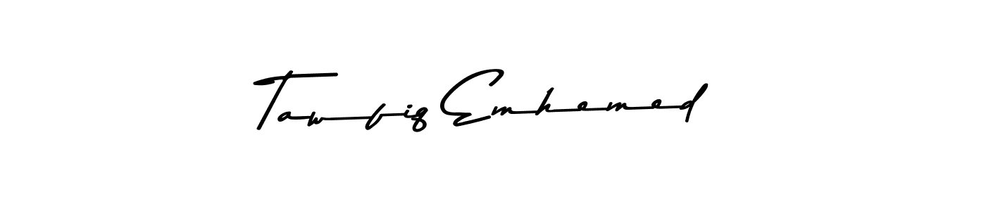 Create a beautiful signature design for name Tawfiq Emhemed. With this signature (Asem Kandis PERSONAL USE) fonts, you can make a handwritten signature for free. Tawfiq Emhemed signature style 9 images and pictures png