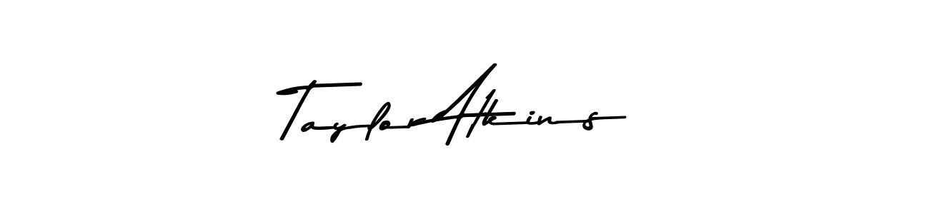 Make a beautiful signature design for name Taylor Atkins. With this signature (Asem Kandis PERSONAL USE) style, you can create a handwritten signature for free. Taylor Atkins signature style 9 images and pictures png