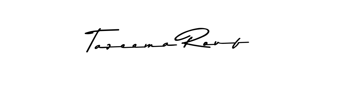 Design your own signature with our free online signature maker. With this signature software, you can create a handwritten (Asem Kandis PERSONAL USE) signature for name Tazeema Rouf. Tazeema Rouf signature style 9 images and pictures png