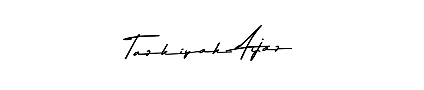 This is the best signature style for the Tazkiyah Aijaz name. Also you like these signature font (Asem Kandis PERSONAL USE). Mix name signature. Tazkiyah Aijaz signature style 9 images and pictures png