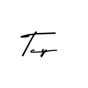 Create a beautiful signature design for name Tcy. With this signature (Asem Kandis PERSONAL USE) fonts, you can make a handwritten signature for free. Tcy signature style 9 images and pictures png