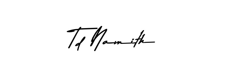 The best way (Asem Kandis PERSONAL USE) to make a short signature is to pick only two or three words in your name. The name Td Namith include a total of six letters. For converting this name. Td Namith signature style 9 images and pictures png