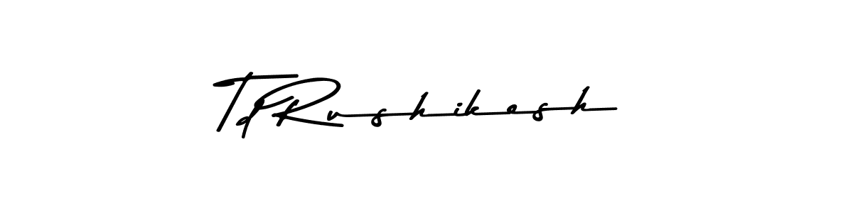 if you are searching for the best signature style for your name Td Rushikesh. so please give up your signature search. here we have designed multiple signature styles  using Asem Kandis PERSONAL USE. Td Rushikesh signature style 9 images and pictures png