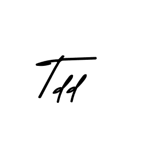 Make a beautiful signature design for name Tdd. With this signature (Asem Kandis PERSONAL USE) style, you can create a handwritten signature for free. Tdd signature style 9 images and pictures png