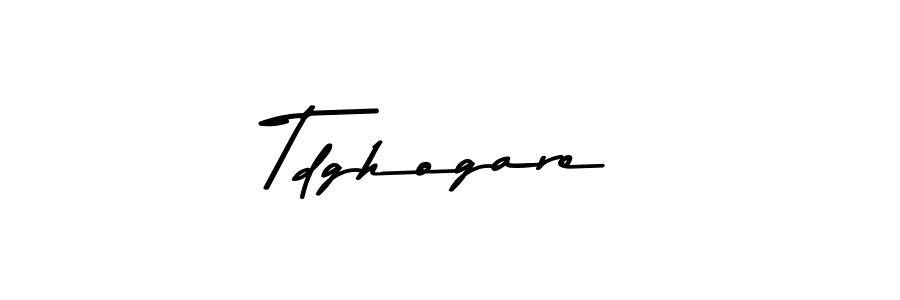 How to make Tdghogare name signature. Use Asem Kandis PERSONAL USE style for creating short signs online. This is the latest handwritten sign. Tdghogare signature style 9 images and pictures png