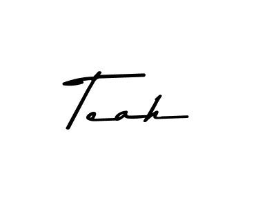 Create a beautiful signature design for name Teah. With this signature (Asem Kandis PERSONAL USE) fonts, you can make a handwritten signature for free. Teah signature style 9 images and pictures png