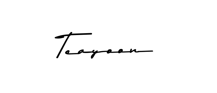 Design your own signature with our free online signature maker. With this signature software, you can create a handwritten (Asem Kandis PERSONAL USE) signature for name Teayoon. Teayoon signature style 9 images and pictures png