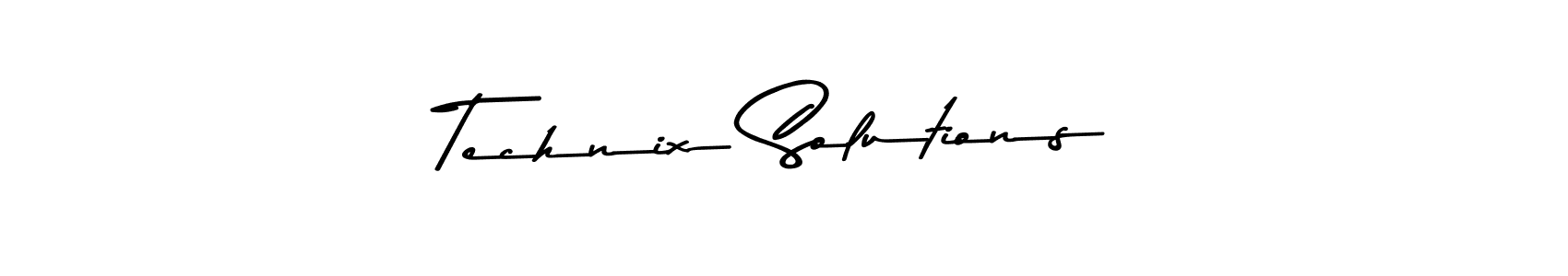 Create a beautiful signature design for name Technix Solutions. With this signature (Asem Kandis PERSONAL USE) fonts, you can make a handwritten signature for free. Technix Solutions signature style 9 images and pictures png