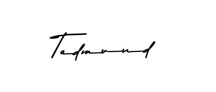 How to make Tedmund name signature. Use Asem Kandis PERSONAL USE style for creating short signs online. This is the latest handwritten sign. Tedmund signature style 9 images and pictures png